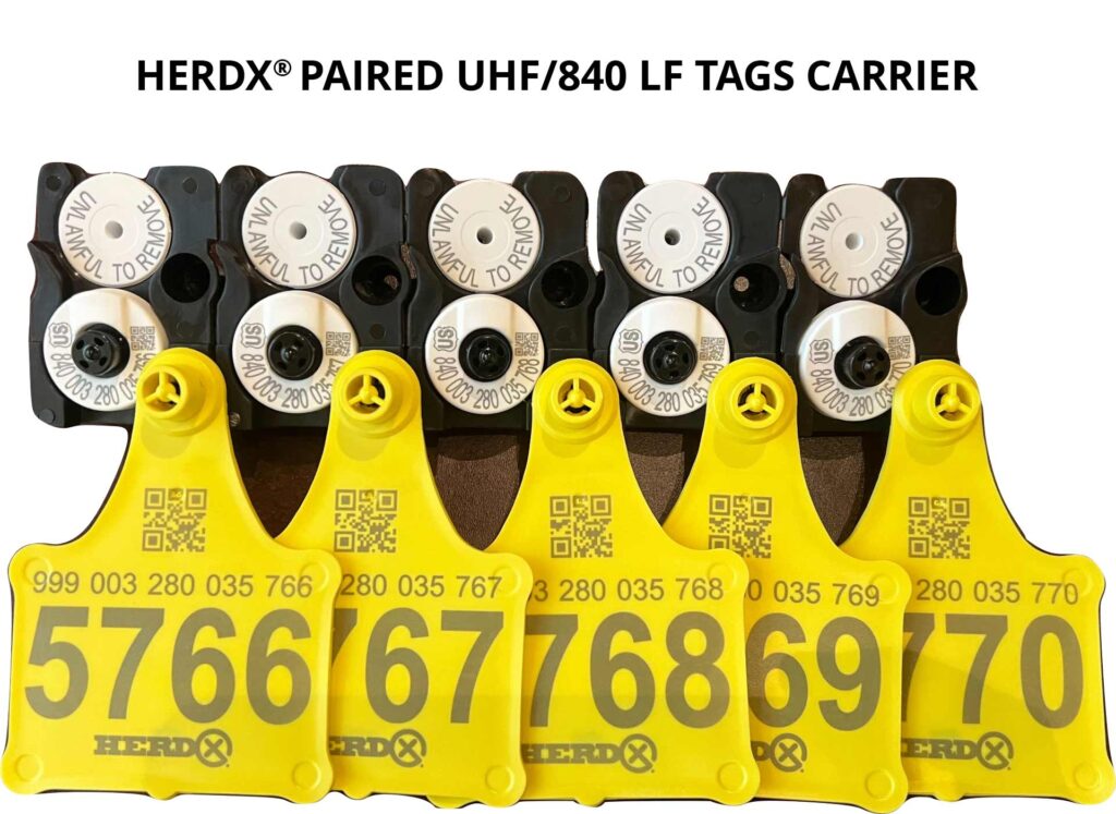 HerdX® Paired UHF 840 LF tags Carrier